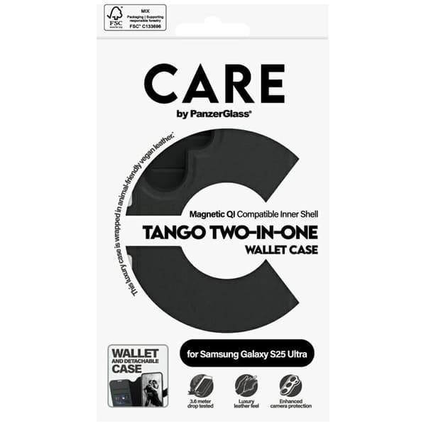 CARE By PanzerGlass Galaxy S25 Ultra Pung Etui Tango 2in1 - Sort Black