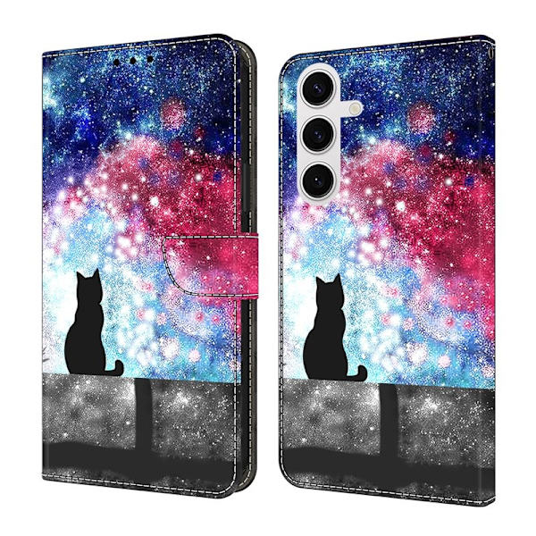 Samsung Galaxy S26 Plånboksfodral Fällbart Ställ Konstläder Mönster - Katt