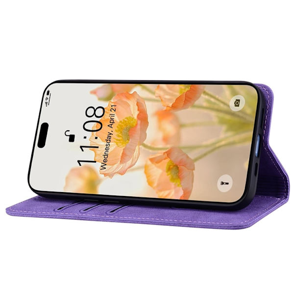 iPhone Air Konstläder Plånboksfodral med Rem Lines Pattern - Lila Lila