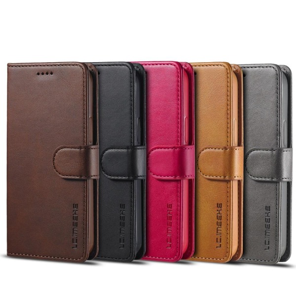 LC.IMEEKE nahkainen lompakkokotelo iPhone 12 &amp; 12 Pro - ruskea