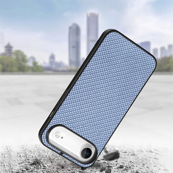 Mobilskal till iPhone Air Carbon Fiber PU Läder - Blå Blå