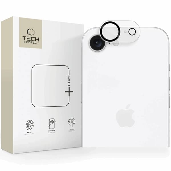 Tech-Protect iPhone 16e kameralinsedæksel hærdet glas Cam Fit Plus Transparent