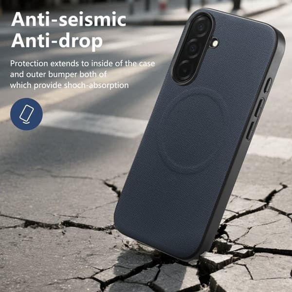 Mobilskal för Samsung Galaxy S26 Plus Magnetiskt Konstläder + TPU - Mörkblå