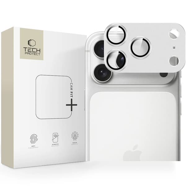 Tech-Protect til iPhone 17 Pro kameralinsecover Camfull Fit Plus Silver