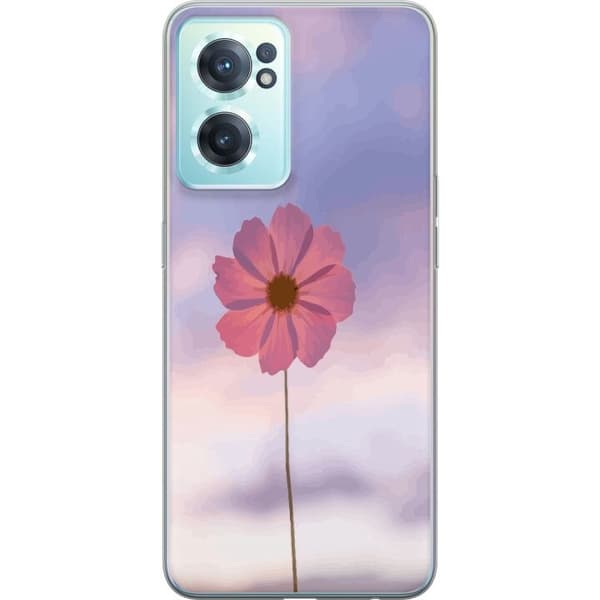 Telefontaske til OnePlus Nord CE 2 5G med lyserød blomst