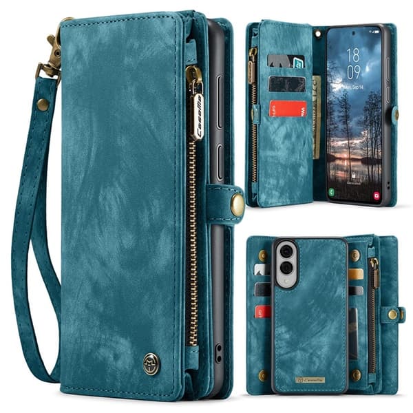 CASEME Galaxy S25 Edge Plånboksfodral Med Rem - Blå Blå