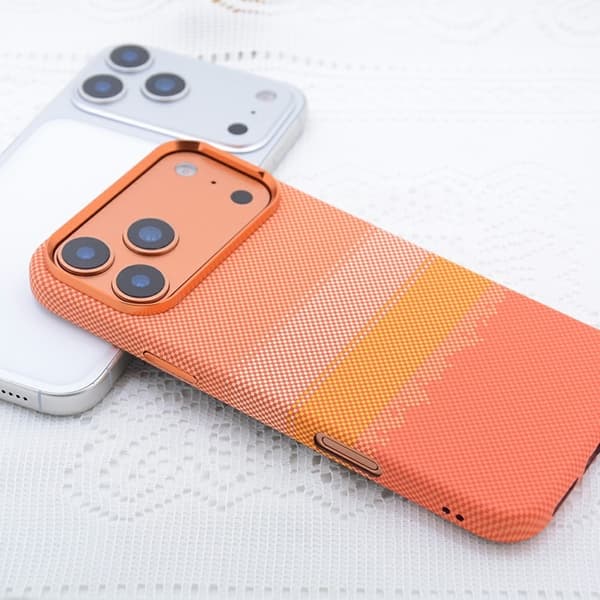 Mobilskal till iPhone 17 Pro Max Magsafe Carbon Fiber Orange