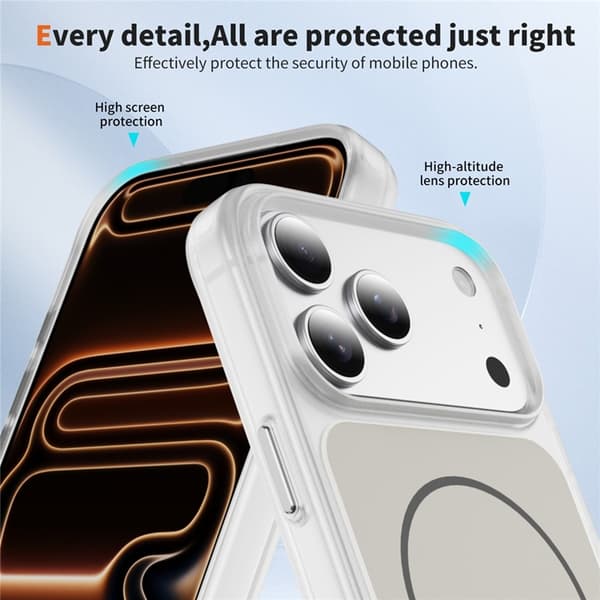 Mobilskal till iPhone 17 Pro Max MagSafe Skin Touch TPU PC - Vit Vit