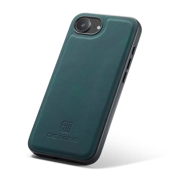 DG.MING Mobilskal till iPhone 16e PU Läder PC + TPU Hybrid Grön