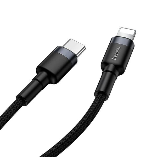 Baseus Flettet USB-C Lightning Kabel 18W 1m - Sort/Grå Black
