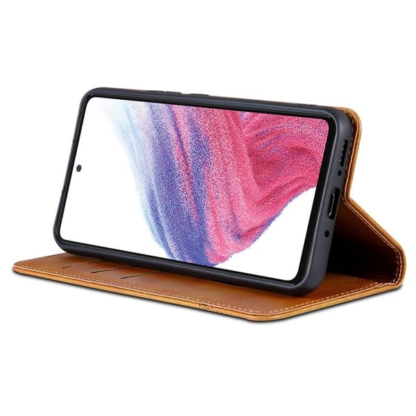 AZNS Samsung Galaxy A35 5G Plånboksfodral Konstläder - Brun