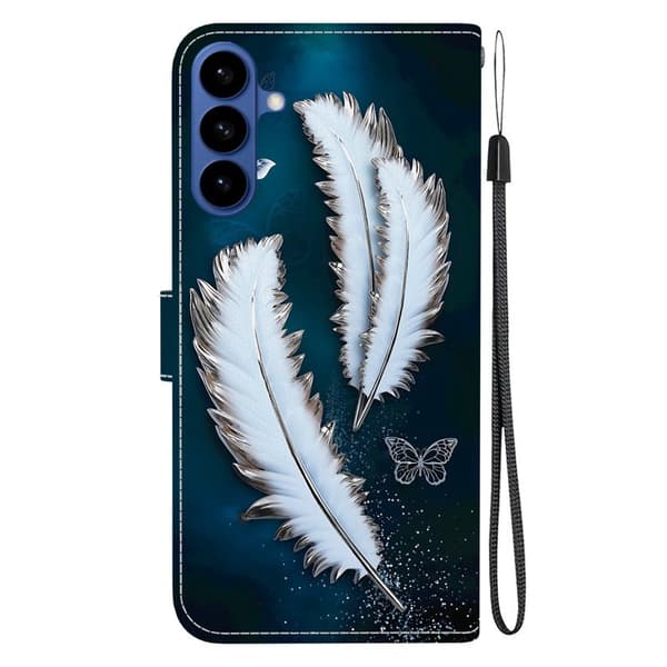 Plånboksfodral för Samsung Galaxy S26 Plus Mönstertryckt Konstläder - Vit
