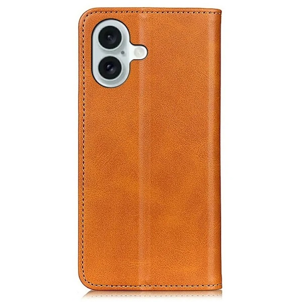 iPhone 17 Plånboksfodral Äkta läder - Brun Brun