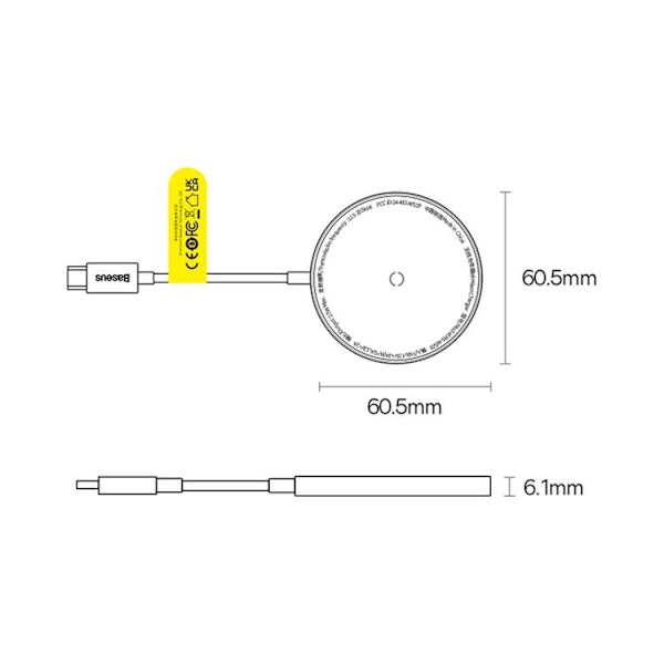 Baseus MagSafe Trådlös Laddare Simple Mini3 - Lila