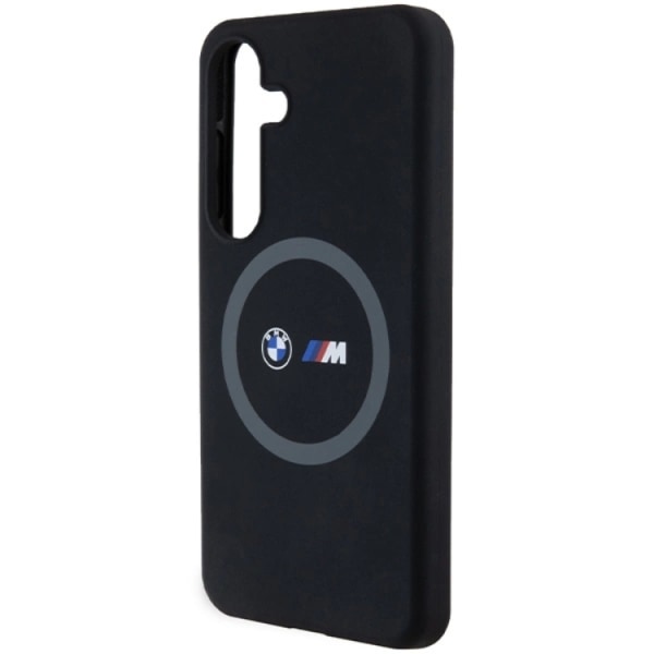 BMW Galaxy S24 Mobiltaske Magsafe M Silikone Printet Ring - Sort