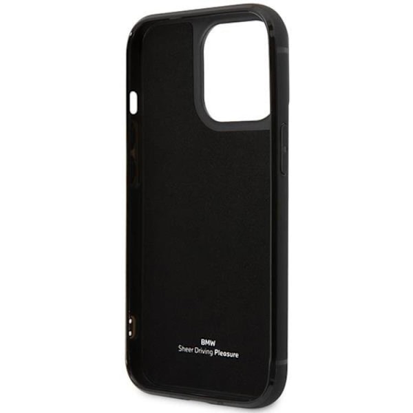 BMW iPhone 14 Pro Kortholder Mobilskal Læder - Sort Black