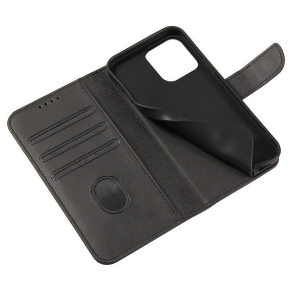 Magnet Elegant Kickstand -kotelo iPhone 13 Pro Max - Musta Black