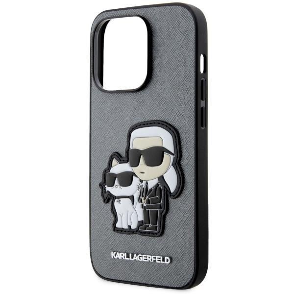 Karl Lagerfeld iPhone 14 Pro Mobilskal Saffiano Karl - Silver
