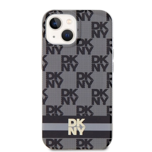 DKNY iPhone 15/14 Plus Mobilskal Magsafe IML Checkered Mono Svart