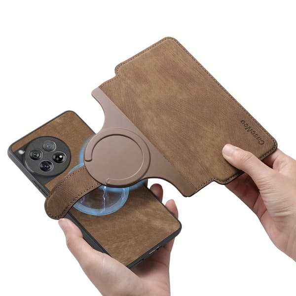 CASENEO OnePlus 12 5G Plånboksfodral - Avtagbart Konstläder- Brun