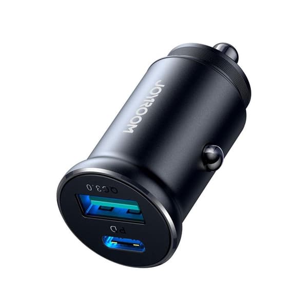 Joyroom Mini Billaddare USB-A/USB-C 30W - Svart Svart