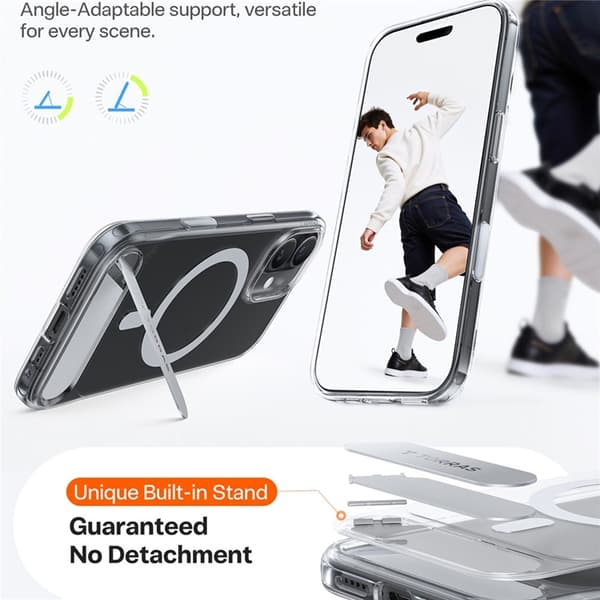 TORRAS Mobilskal till iPhone 17 MagSafe Kickstand - Transparent Transparent