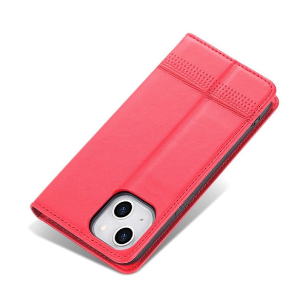 AZNS iPhone 14 Plus Plånboksfodral Konstläder - Röd