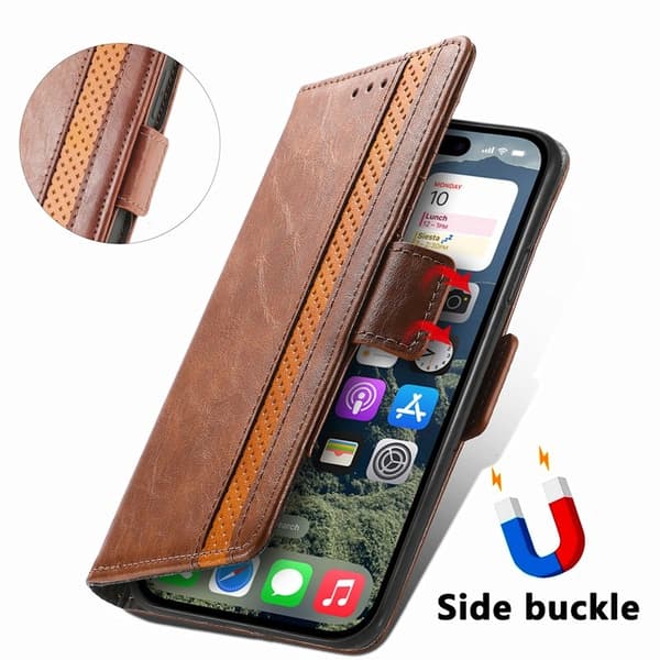 CASENEO Mobilskal till iPhone 16e KonstLäder - Dark Brown