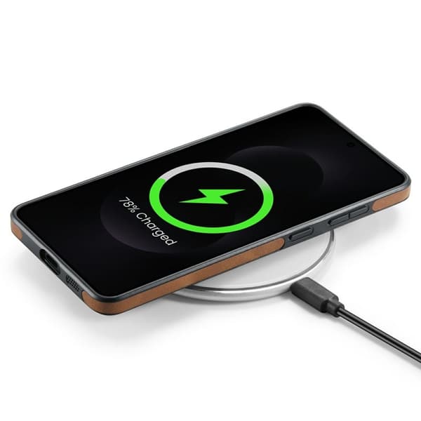DG.MING Mobilskal till Samsung Galaxy S25 Edge Anti-Drop Läder Brun