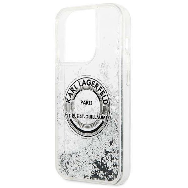 Karl Lagerfeld iPhone 14 Pro Max Skal Liquid Glitter RSG - Silver