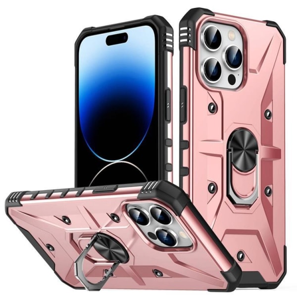 iPhone 14 Pro Max Case Ring Holder Armor - Rose Gold
