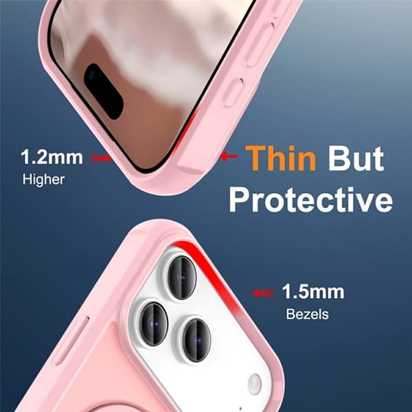 Mobilskal till iPhone 17 Pro Max MagSafe TPU+PC Kickstand - Rosa Rosa