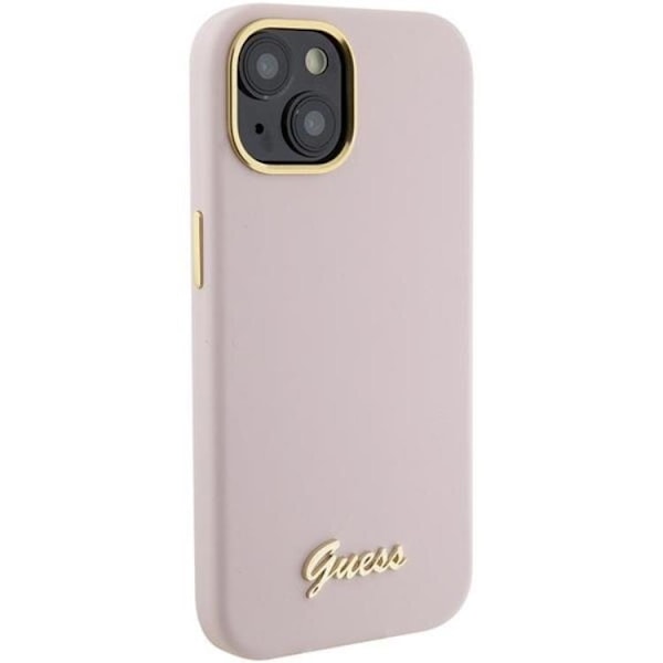Guess iPhone 15 Pro Max Mobilskal Silikon Script Metal Logo
