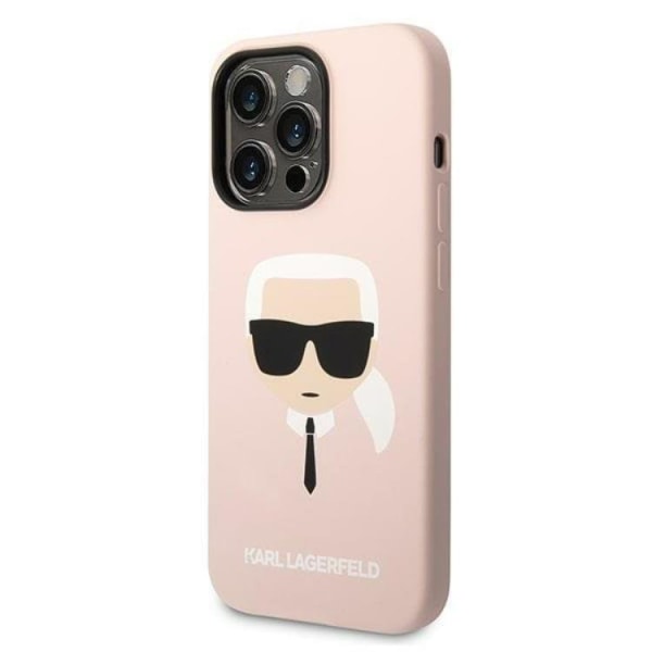 Karl Lagerfeld iPhone 14 Pro Skal Magsafe Silicone Karl`s Head - Rosa