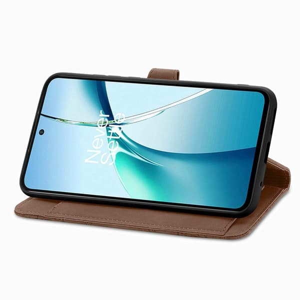 Plånboksfodral för Samsung Galaxy S26 Plus Konstläder med dragkedja - Brun