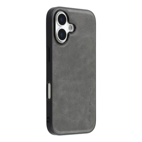 X-LEVEL Bojue-3 Mobilskal till iPhone 17 Läderbelagt PC+TPU Grå