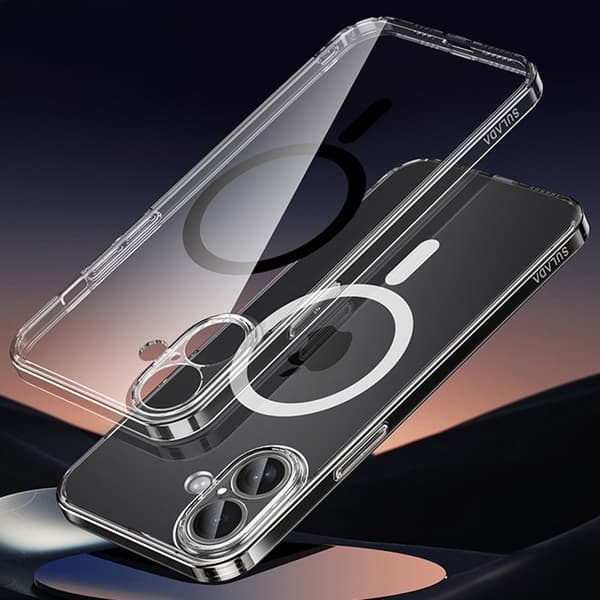SULADA Mobilskal till iPhone 16 Plus TPU+PC med Linsskydd - Svart