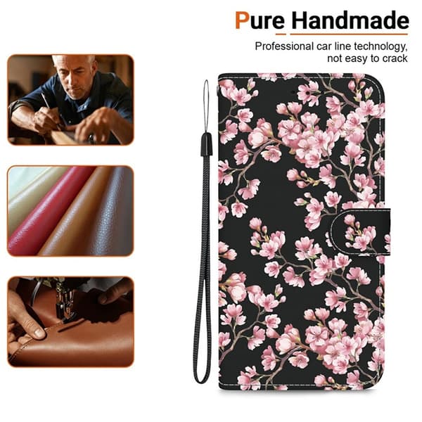 Sony Xperia 10 VII Konstläder Plånboksfodral Pattern Printing - Blossom Lila