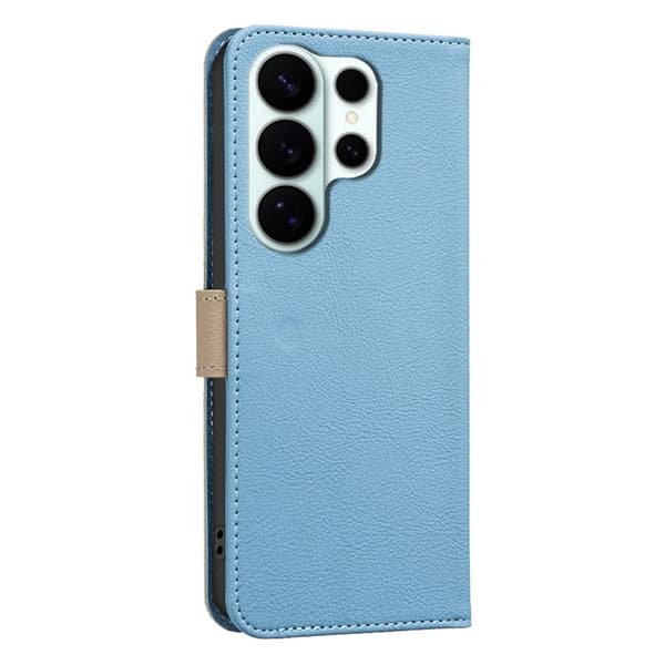 BINFEN Samsung Galaxy S26 Ultra Plånboksfodral Konstläder RFID Skydd - Blå