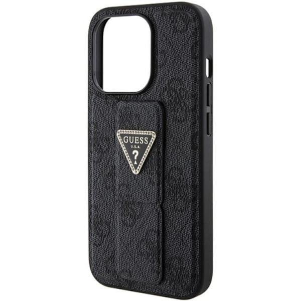 Guess Mobilskal till iPhone 15 Pro Max Grip Stand Triangle Strass Black