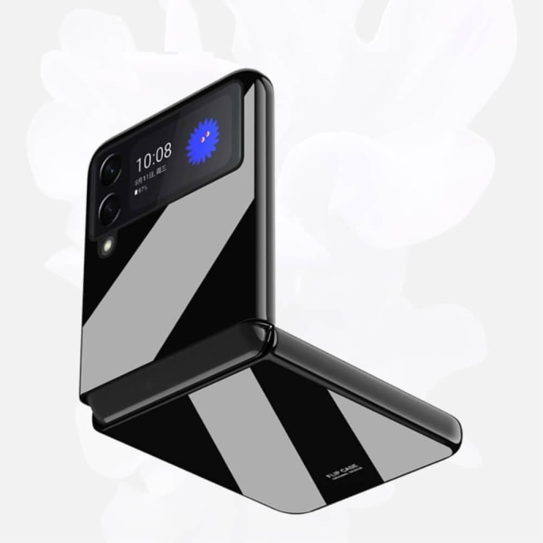 Kiiltävä Piano-matkapuhelinkotelo Samsung Galaxy Z Flip 3:lle - musta Black