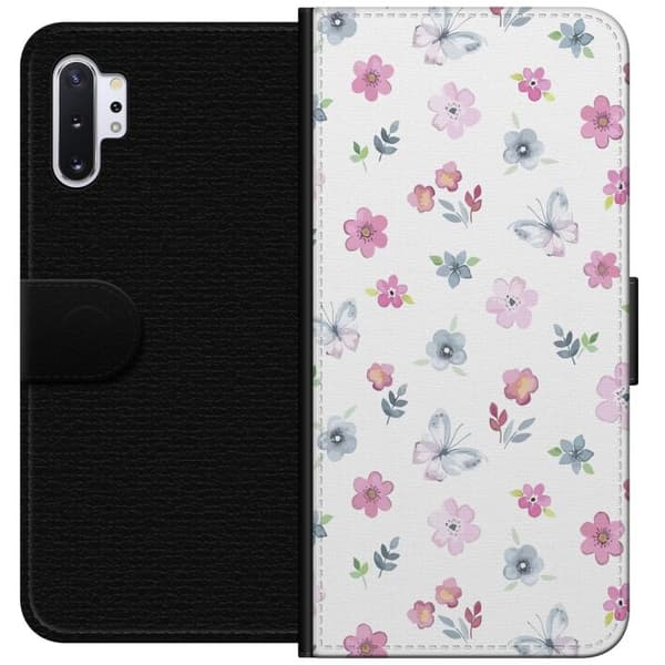 Pung Taske til Samsung Galaxy Note10+ med blomster og sommerfugle
