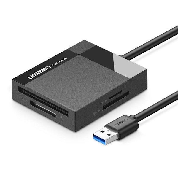 UGreen USB 3.0 SD / micro SD / CF / MS-kortinlukija Musta Black