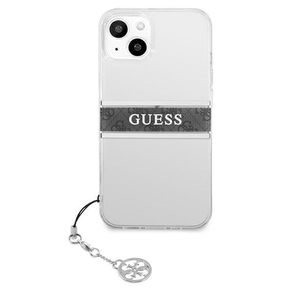 Guess Skal iPhone 13 mini Grey Strap Charm - Transparent Transparent