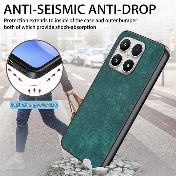 Mobilskal för Xiaomi 17 Retro Läder Shockproof Slim Grön