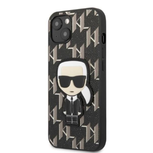 Karl Lagerfeld iPhone 13 Kuori Monogram Ikonik Patch - Musta