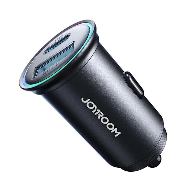 Joyroom Mini Billaddare USB-A/USB-C 60W - Svart Svart
