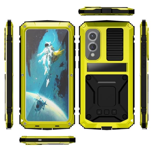 R-JUST Mobilskal till Galaxy S25 Edge PC + Silikon + Metall - Gul