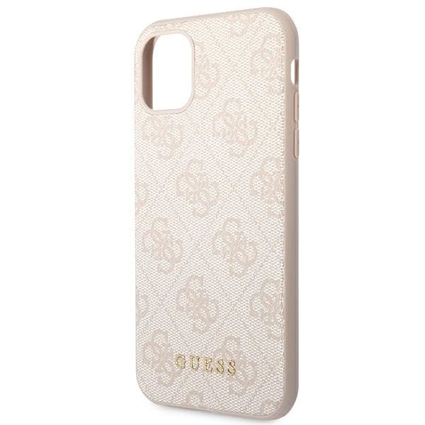 Guess Telefontaske til iPhone 11 Pink MagSafe 4G Metal Logo - Guld