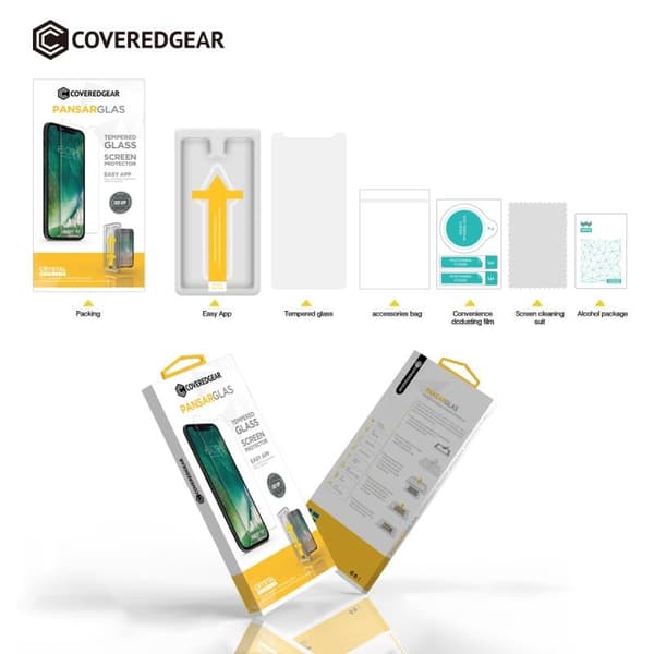 CoveredGear Easy App Härdat Glas Skärmskydd till iPhone 8 Plus / 7 Plus - Svart Black